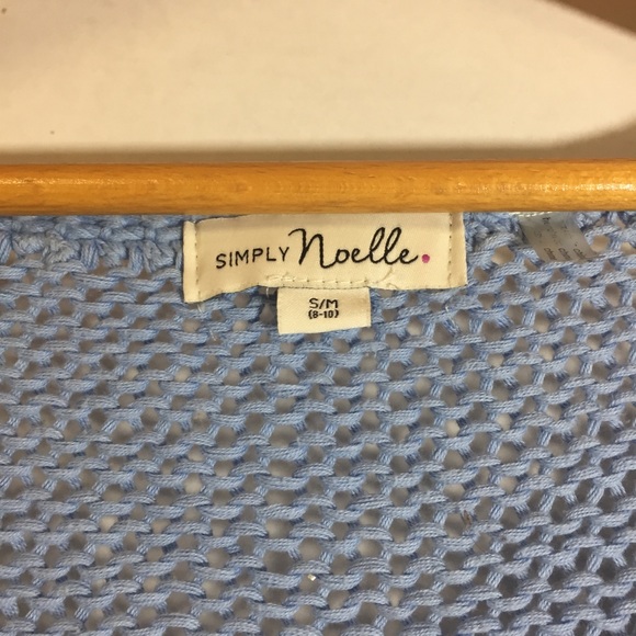 Simply Noelle Sky Blue Cropped Cotton Cardigan Sweater SZ S/M 8-10 - Picture 4 of 12